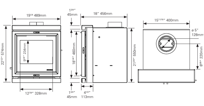 View 7 Inset Convector Dimensions