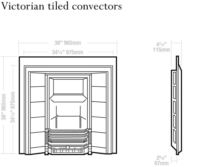Victorian Tiled Convectors Dimensions