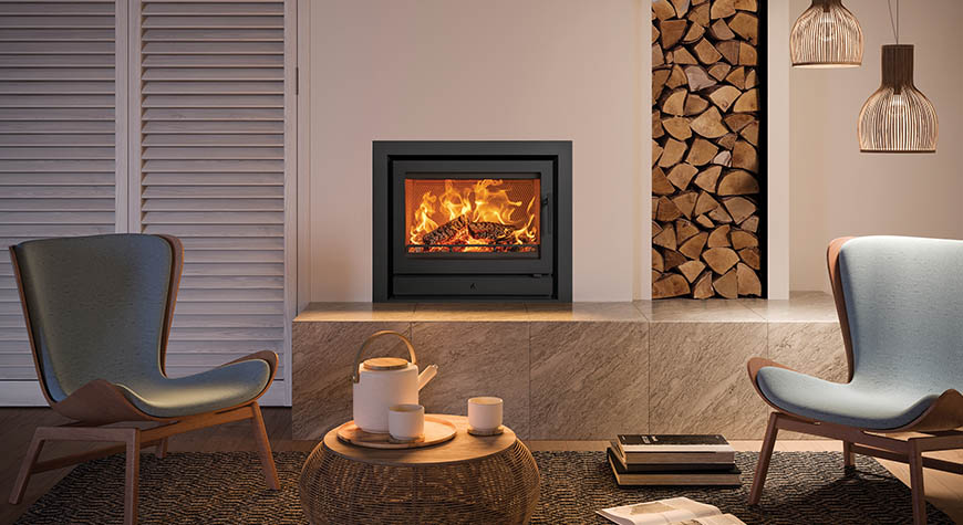 Stovax Riva2 66 Ecodesign fire, and Profil 3-sided frame