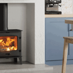 Stovax County 8 wood burning stove in a kitchen