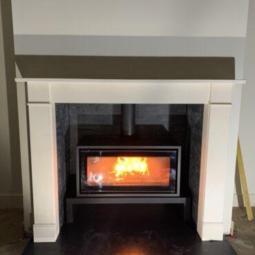 Stovax Studio 2 Freestanding on a Stovax Bench