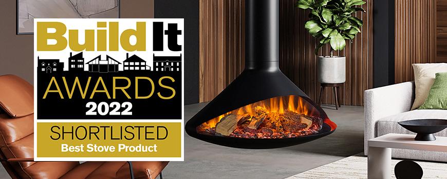 Onyx Orbit electric fire is shortlisted for Build It Awards