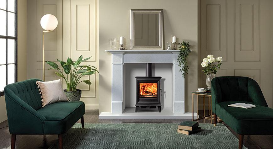 Stovax Chesterfield 5 Multi-fuel stove with Claremont Mantel
