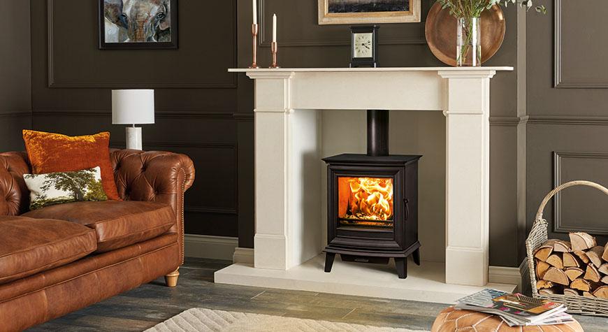 Stovax Chesterfield 5 Multi-fuel stove with Claremont Mantel