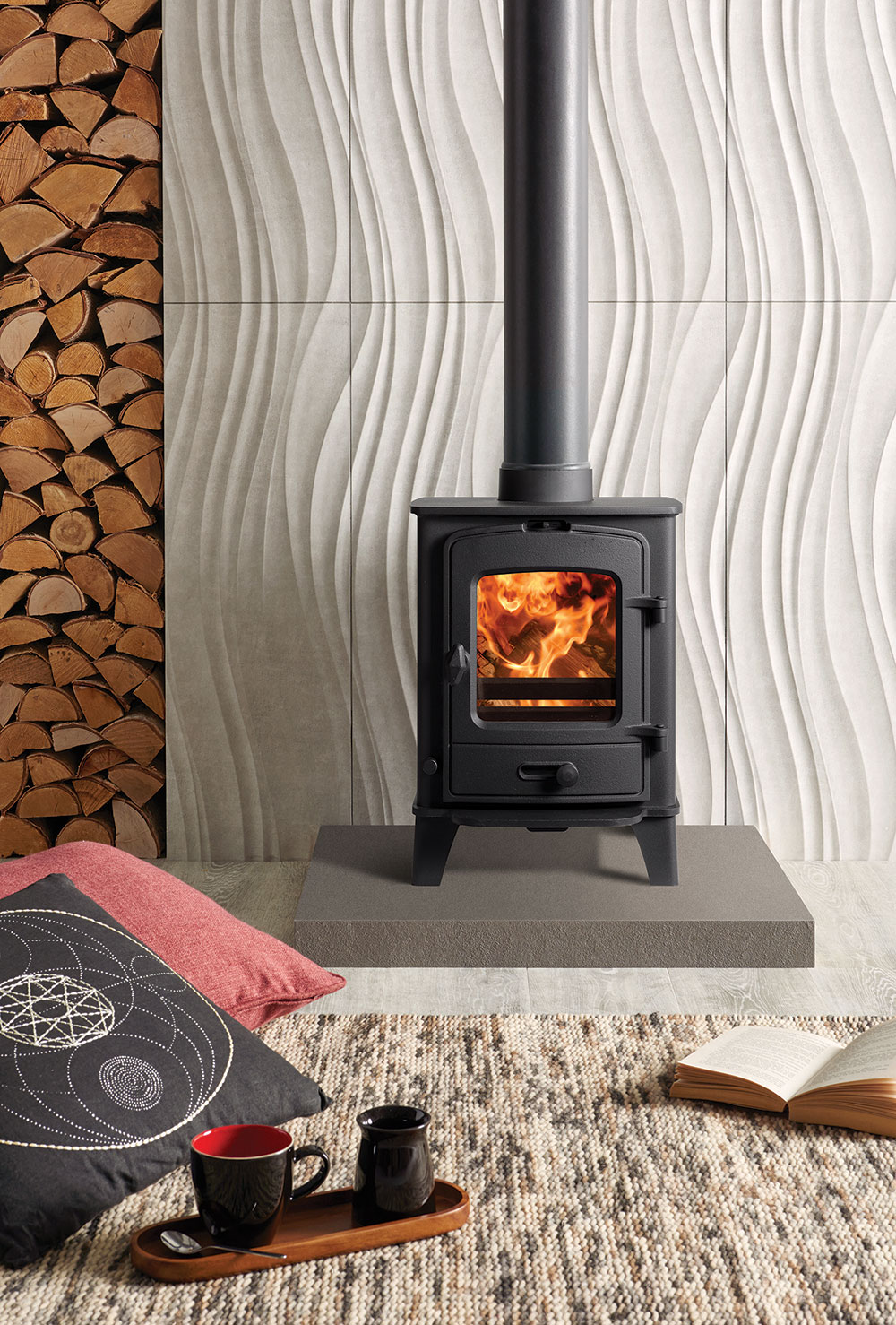 Stockton 3 Multi Fuel Wood Burning Stove Glass 216mm x 205mm Free UK Delivery 