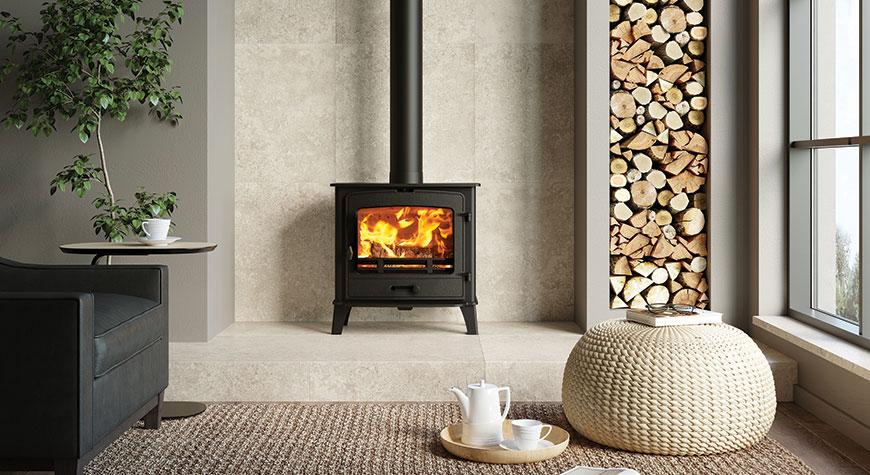 Stovax County 5 Wide Fixed Grate Wood Burning & Multi-fuel Ecodesign Stoves