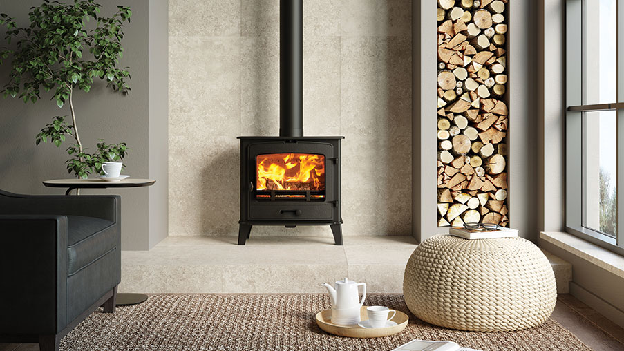 Stovax County 5 Wide Fixed Grate Wood Burning and Multi-fuel stove