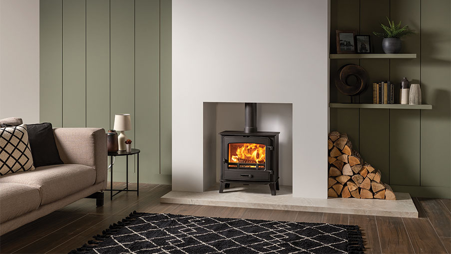 Stovax County 5 Wide Fixed Grate Wood Burning and Multi-fuel stove