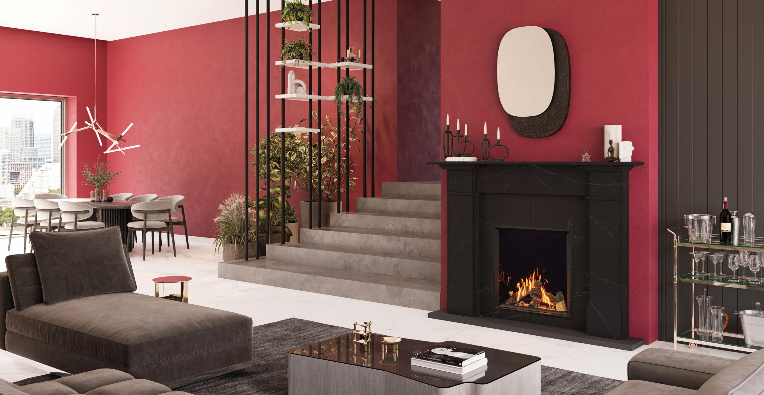 Onyx Eclipse gas fire. Modern fireplace with period influence.