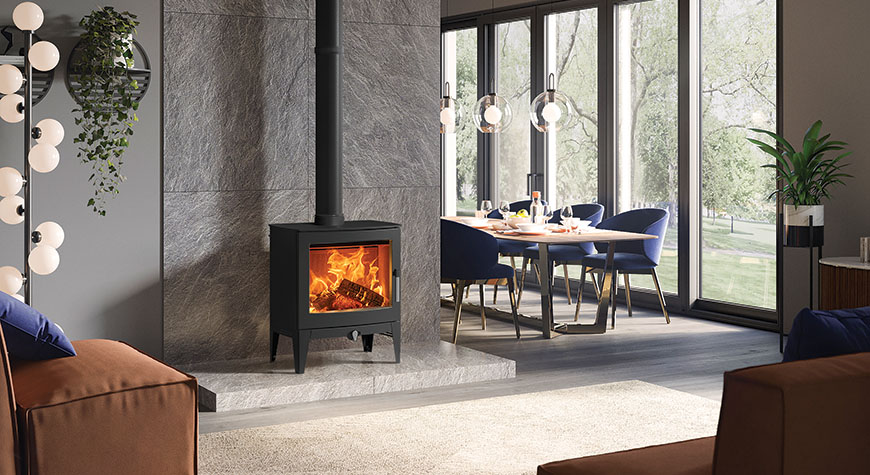 Stovax Futura 8 Wood burning stove, Longer Leg model