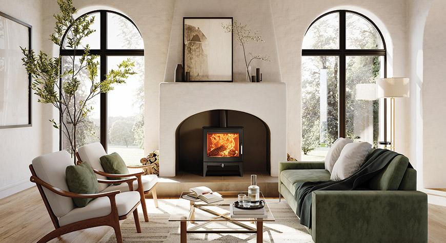 Stovax Futura 8 Wood burning stove, Longer Leg model