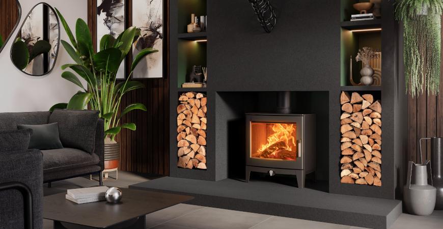 Contemporary wood burning stove Stovax Futura 8