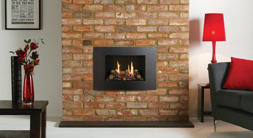 Gazco Riva2 500 Verve XS gas fire in Graphite with Black Reeded lining