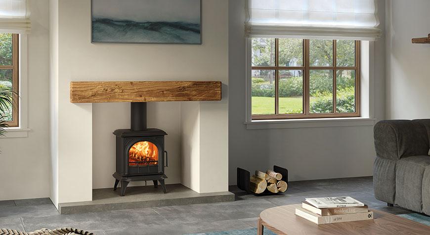 Stovax Huntingdon 20 multi-fuel Ecodesign stove, with Clear Door