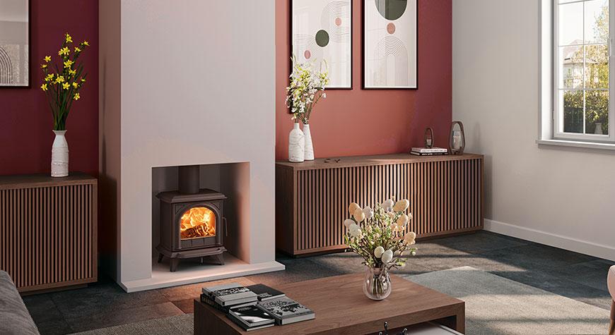 Stovax Huntingdon 20 wood burning Ecodesign stove, with Clear Door