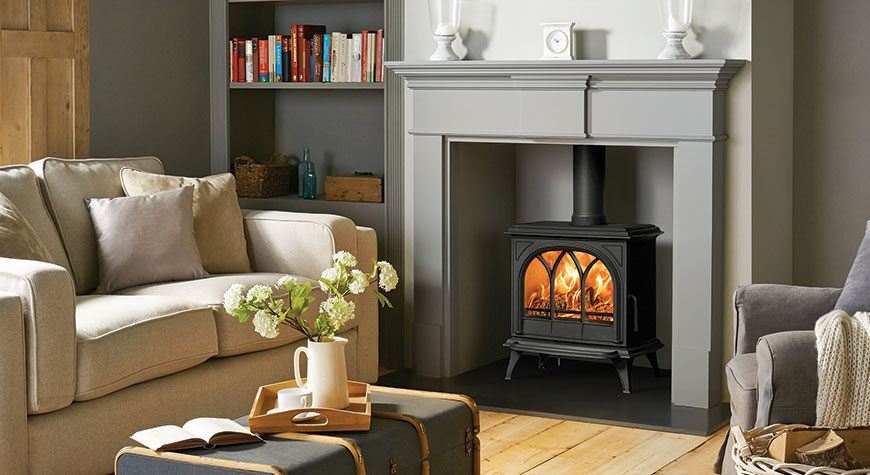 Stovax Pembroke Mantel in Grey with Huntingdon 30