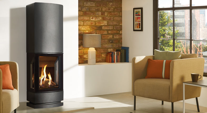 Gazco Loft Gas Stove with Steel Plinth and top section*