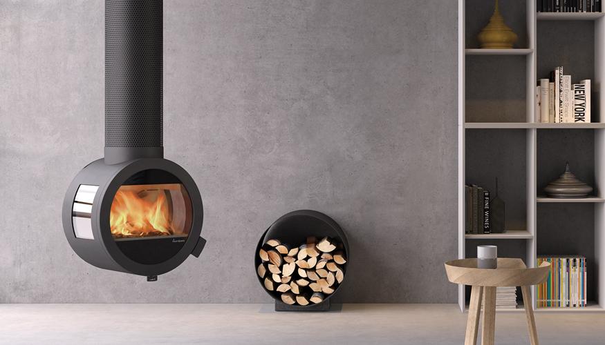 Nordpeis ME ceiling hung wood burning stove