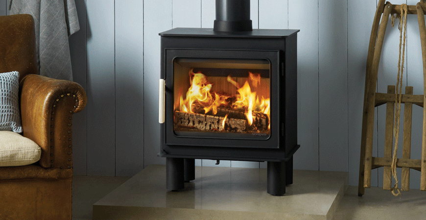 Nordpeis Bergen wood burning stove. Scandi log burner. Log burner in a shed. Log burner in a summer house. 
