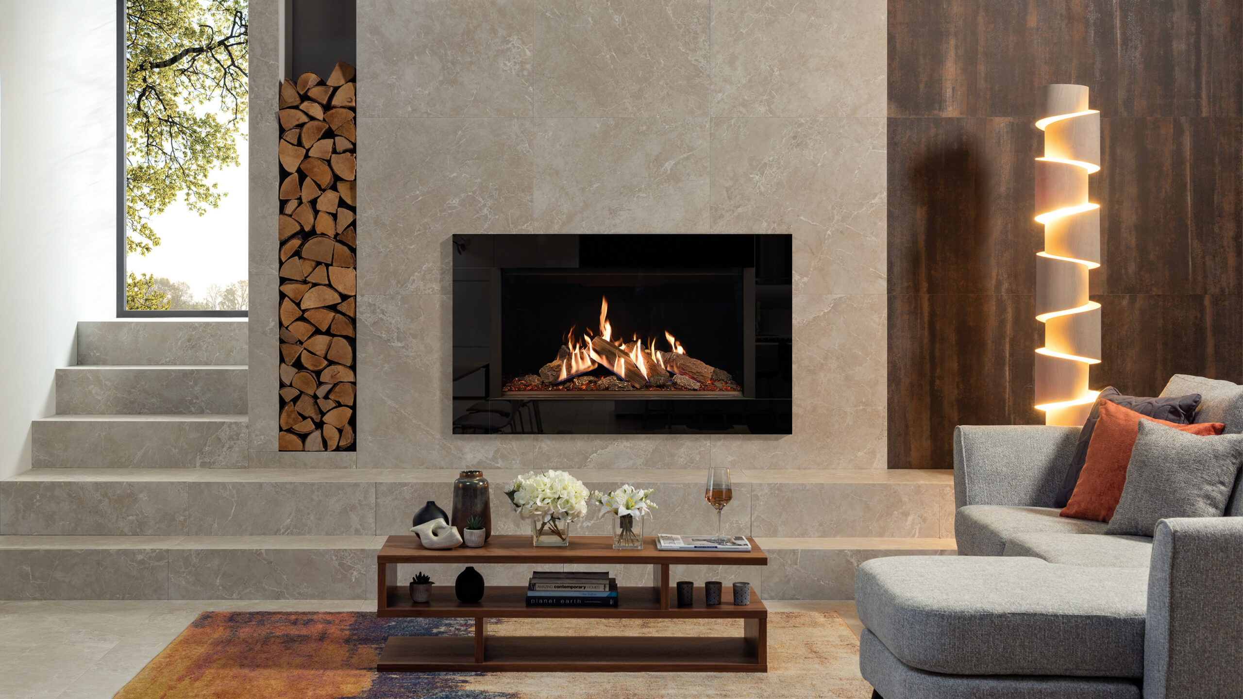 Gazco Reflex 105 inset gas fire with Icon XS frame Gas Fires