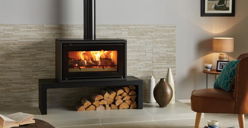 Contemporary wood burning stove Stovax Studio 1 Freestanding 