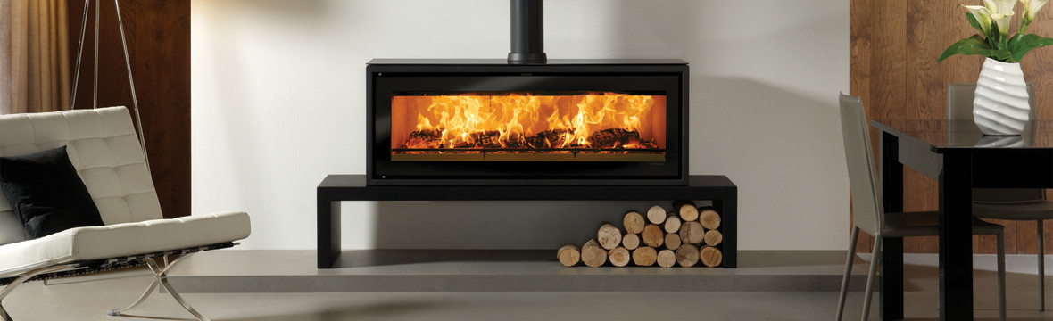 Riva Studio 3 Freestanding Accessorise your wood burning stove with a steel bench!