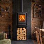 Stovax Riva2 40 Freestanding wood burning stove with log box