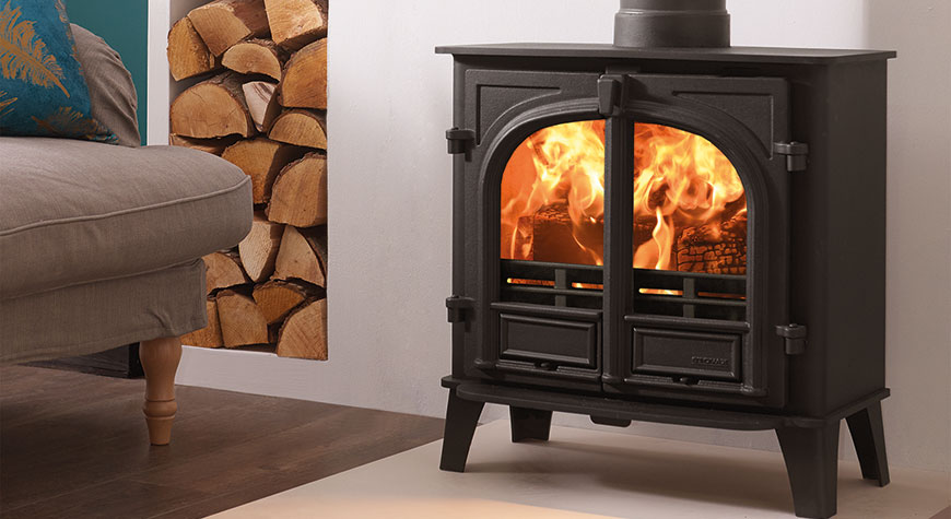 Stovax Stockton 5 Wide Fixed Grate Wood Burning & Multi-fuel Stove with double doors