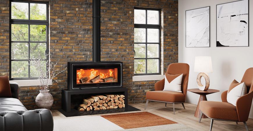 Contemporary wood burning stove Stovax Studio Air 2