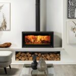 Ultra-modern landscape wood burning stove