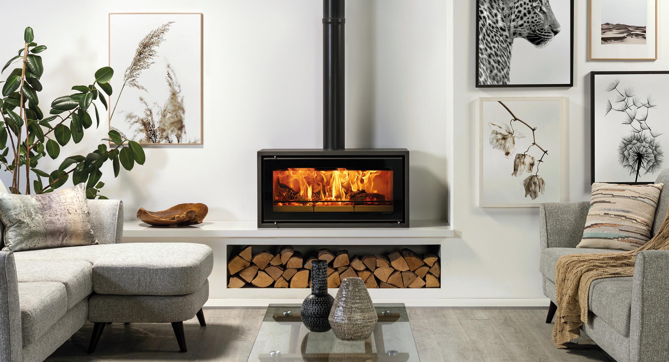 Ultra-modern landscape wood burning stove Modern Contemporary Wood Burning Stoves & Multi-Fuel Stoves