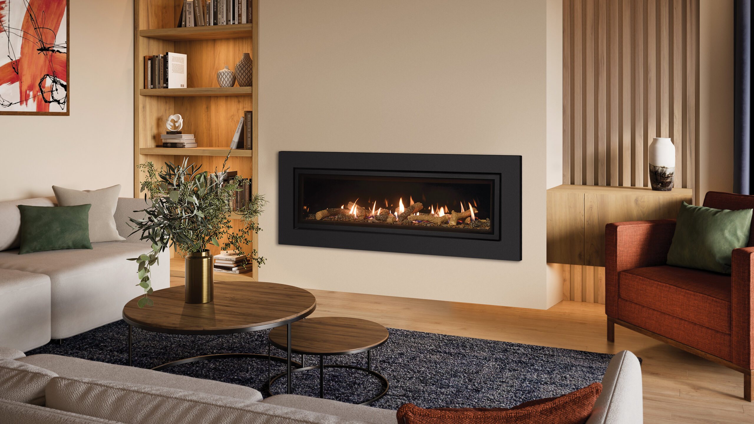 Gazco Studio 3 modern gas fireplace with Expression frame Modern Contemporary Fireplaces