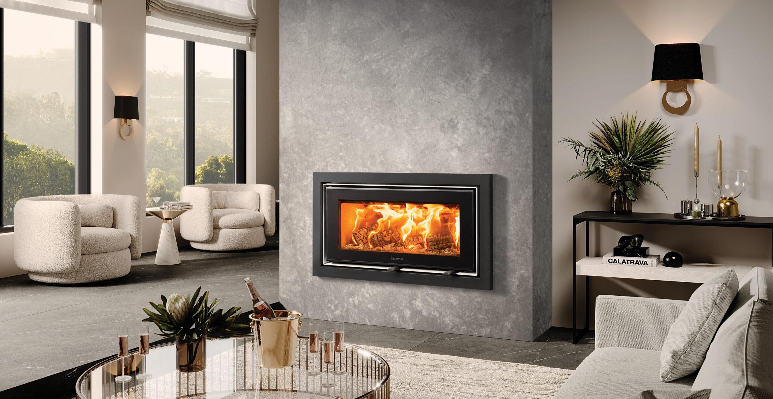 Stovax Studio Air 2 wood burner. Modern fireplace.