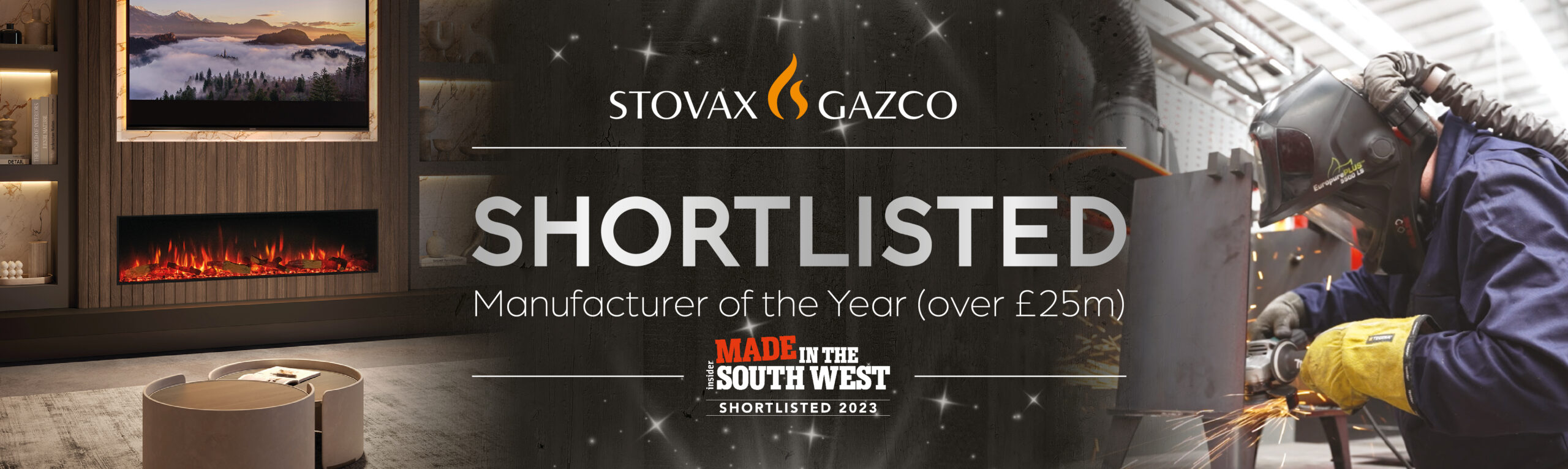 Best stoves and fires manufacturer - shortlisted for manufacturer of the year Stovax Heating Group Shortlisted for Made in the South West Awards