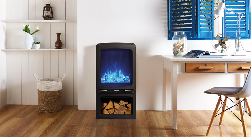 Gazco Vogue Midi Electric Stove with crystal ice-effect