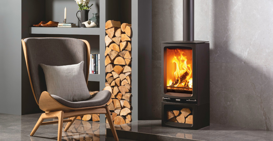 Contemporary wood burning stove Stovax Vogue Midi T