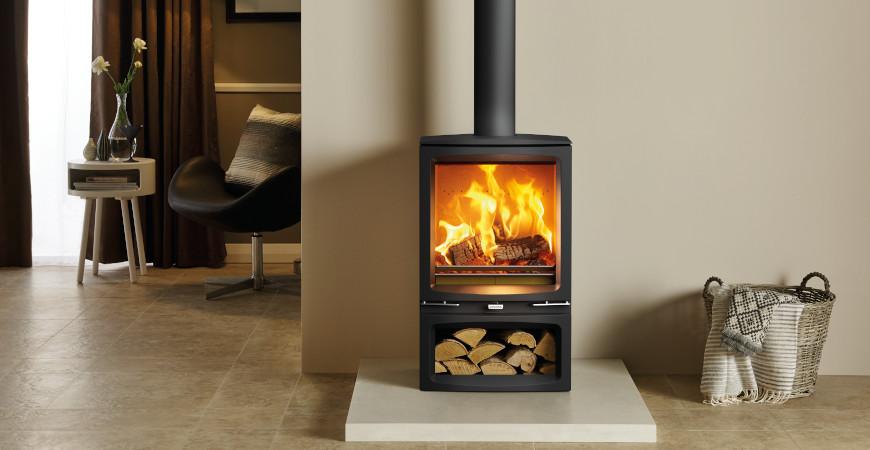 Contemporary wood burning stove Stovax Vogue Medium