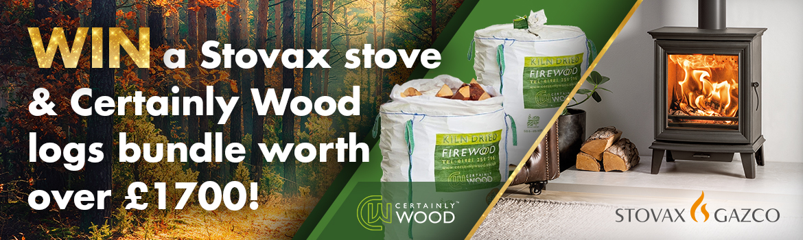 Win a Stovax wood burning stove & Certainly Wood kiln dried logs bundle worth over £1700!