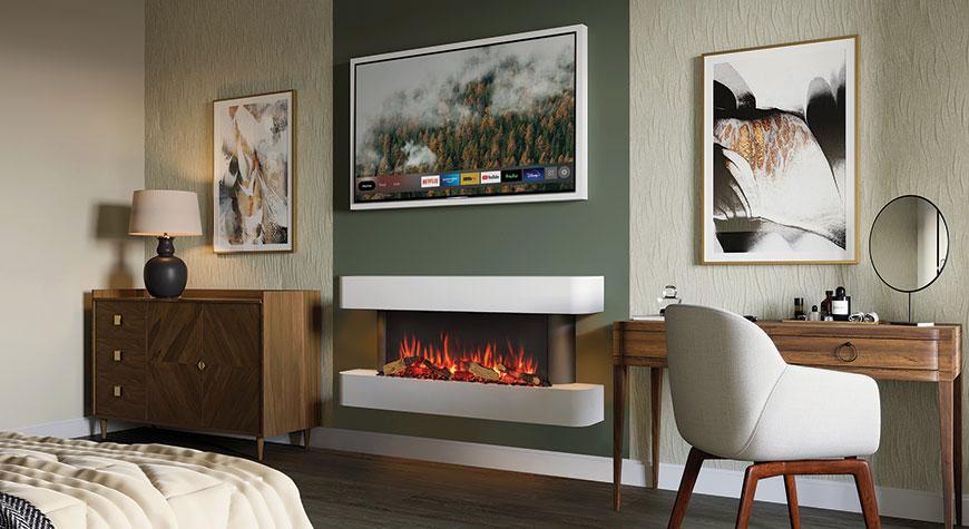 Gazco eStudio Arosa 140 wall mounted electric fire suite