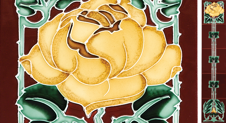 Stovax English Rose fireplace tiles